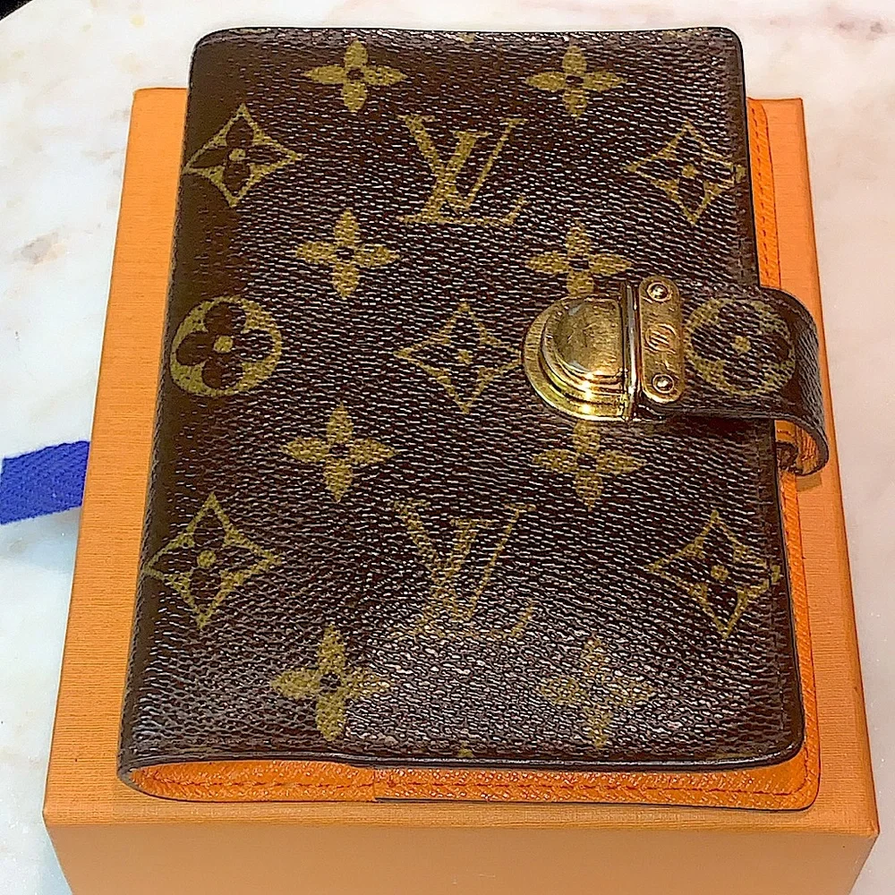 LOUIS VUITTON MONOGRAM AGENDA KOALA PM 2006 PLANNER ORANGE CROSS-GRAIN LEATHER